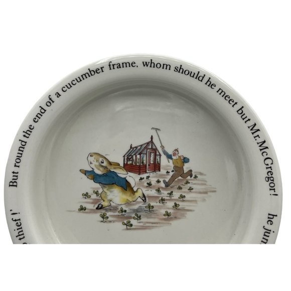 Wedgwood Peter Rabbit Beatrix Potter Child's Dish Porridge Bowl England Vintage - Picture 3 of 6